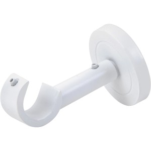 Weiße Deckenhalterung (50x50x80 mm) für Gardinenstangen, zur Montage an der Decke.