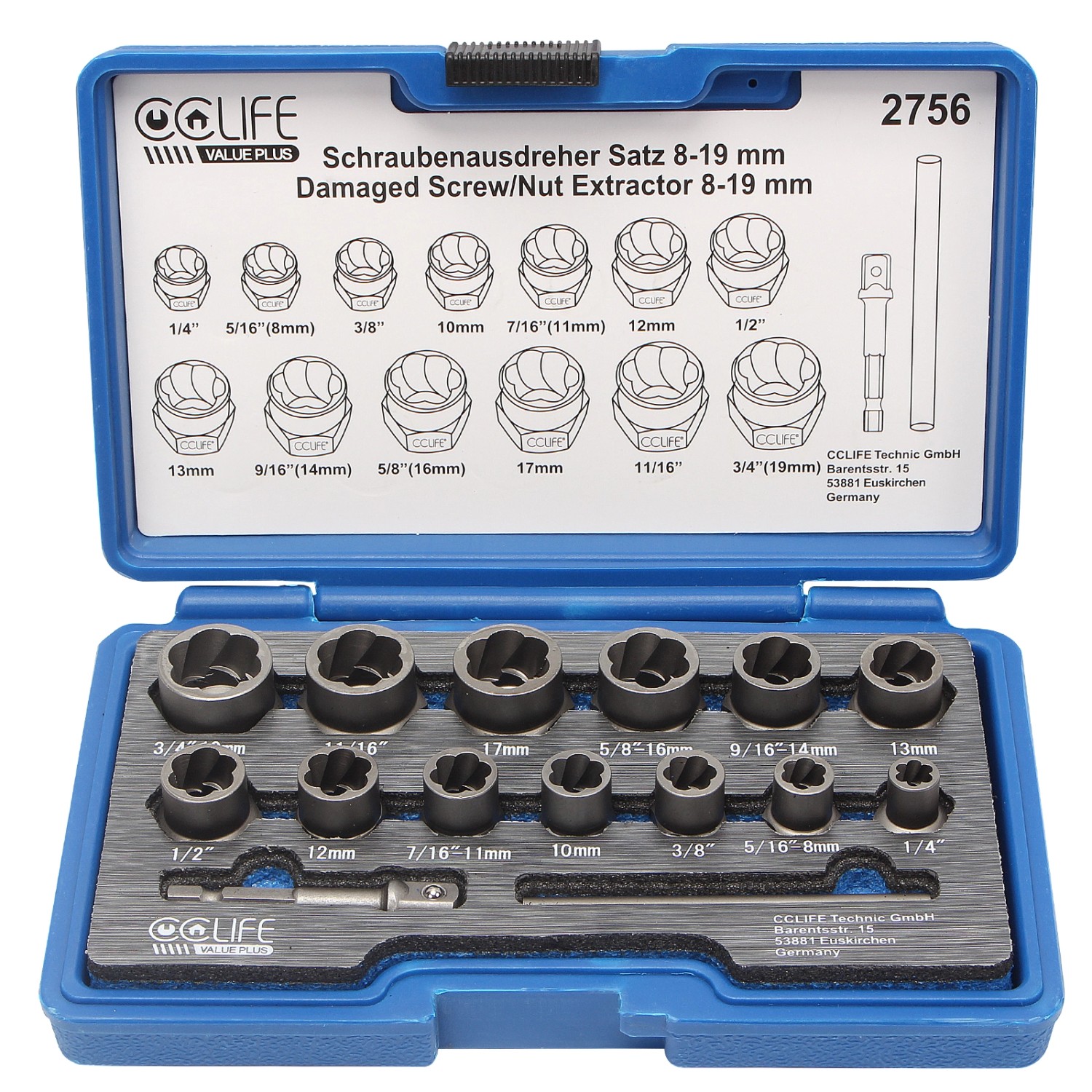 CCLIFE 3/8 Zoll Spezial Steckschlüssel Einsatz Linksausdreher 15tlg Schraub günstig online kaufen