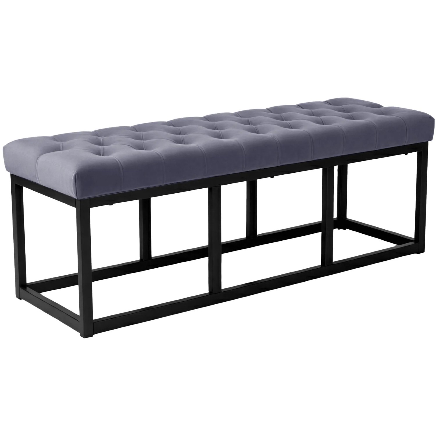 CLP Sitzbank Polson Samt Schwarz grau/120 cm