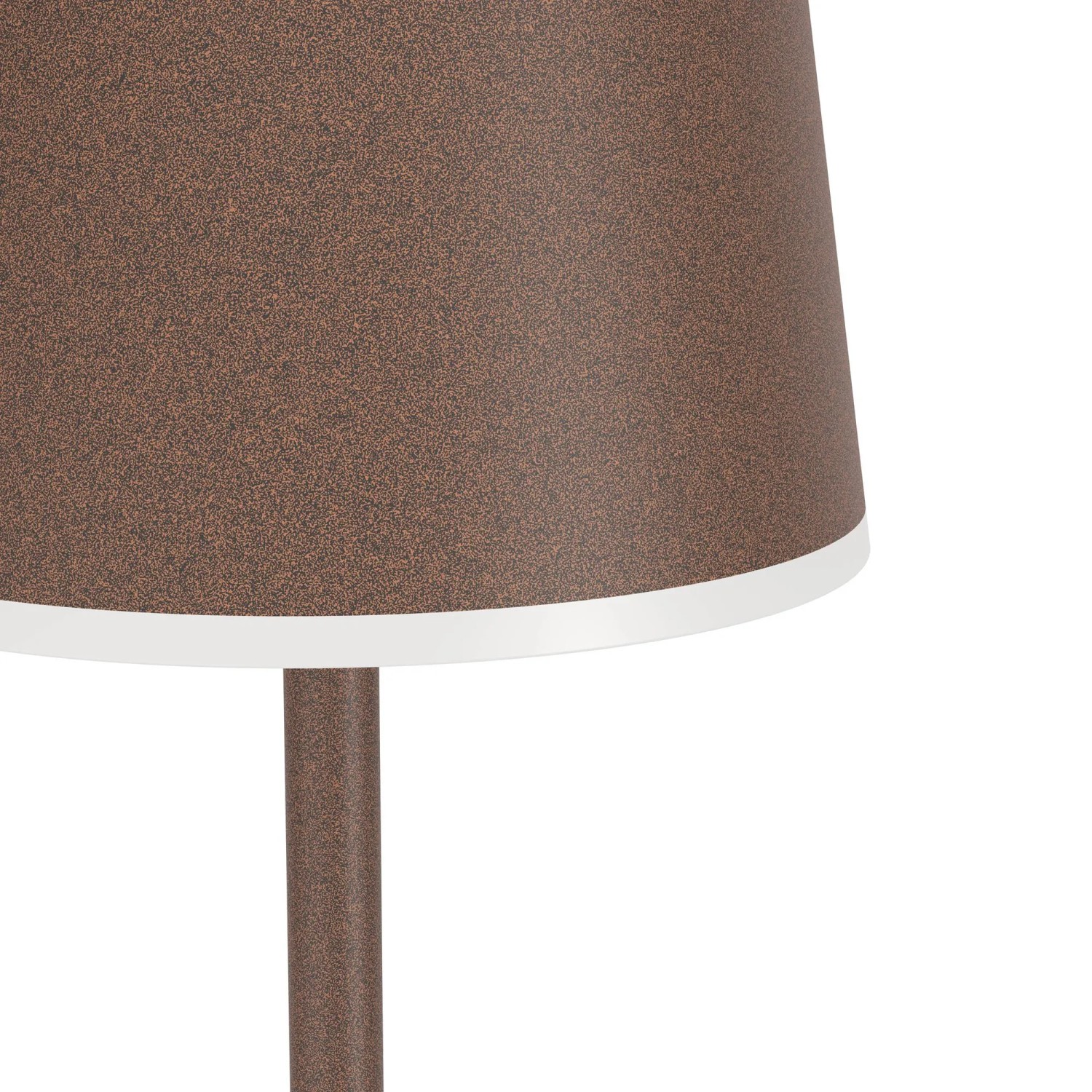Detailaufnahme der rostbraunen EGLO LED Akku Stehlampe MANNERA-L mit Touchdimmer.