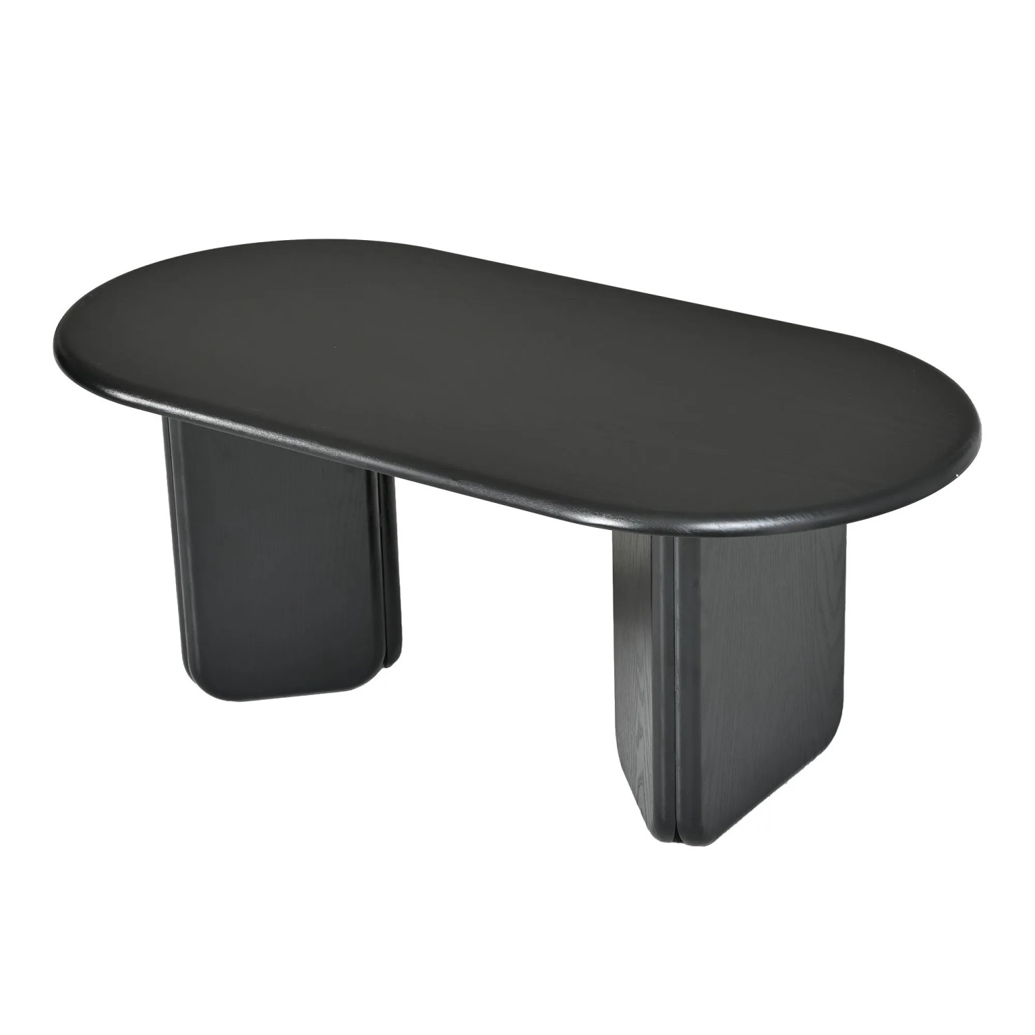 Merax Couchtisch Oval 99x50x40 cm Schwarz MDF