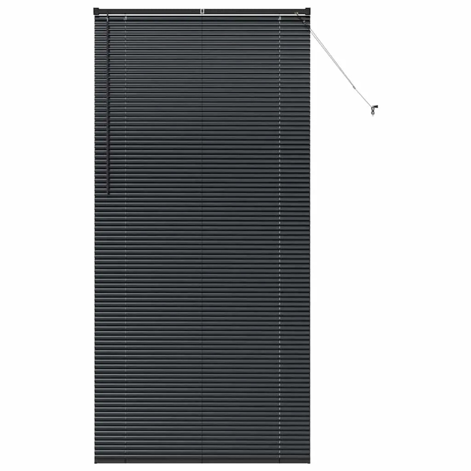 vidaXL Fensterjalousie mit Vorhängen Schwarz Aluminium 42006173 günstig online kaufen