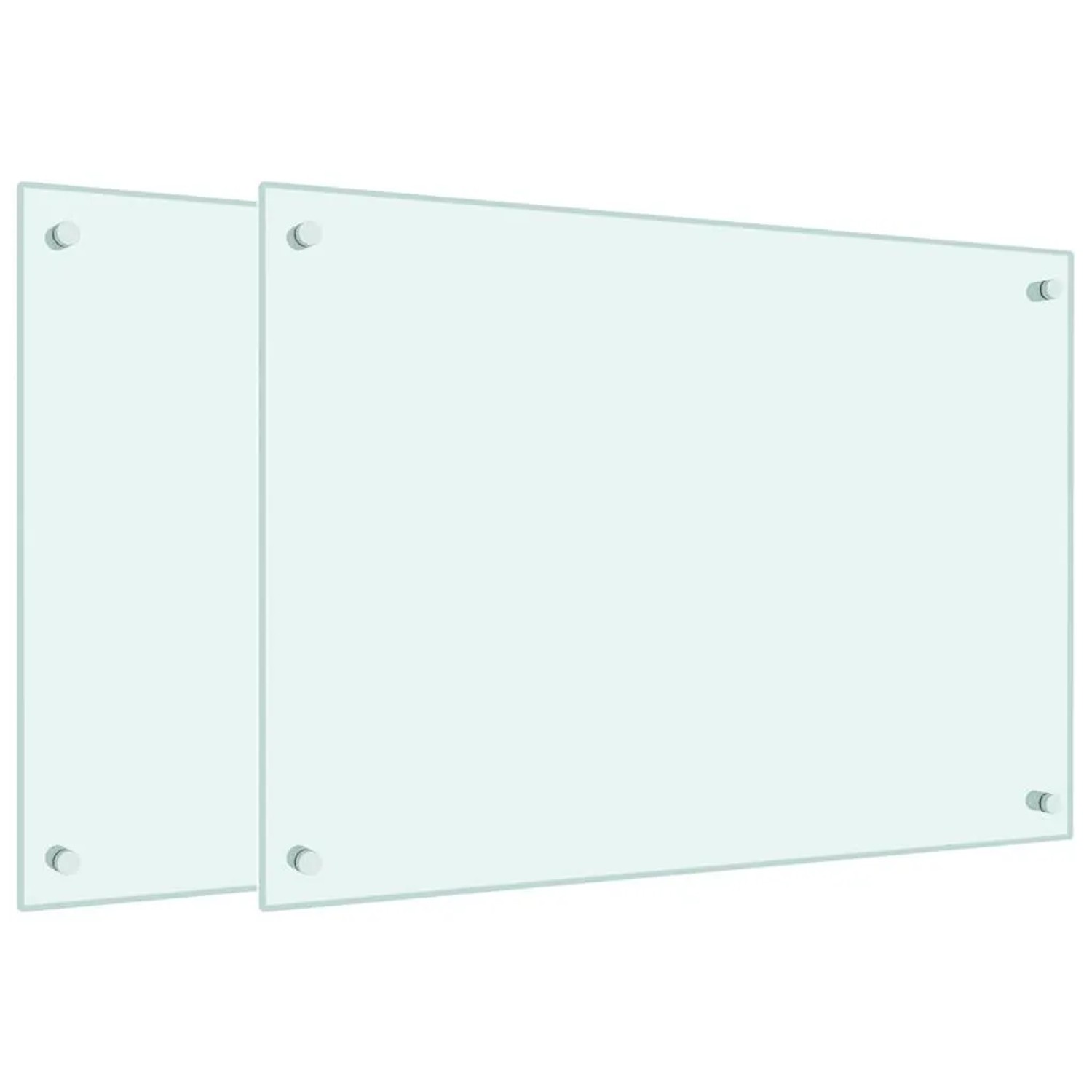 vidaXL Küchenrückwände 2 Stk Weiß 70x50 cm Hartglas 3315784