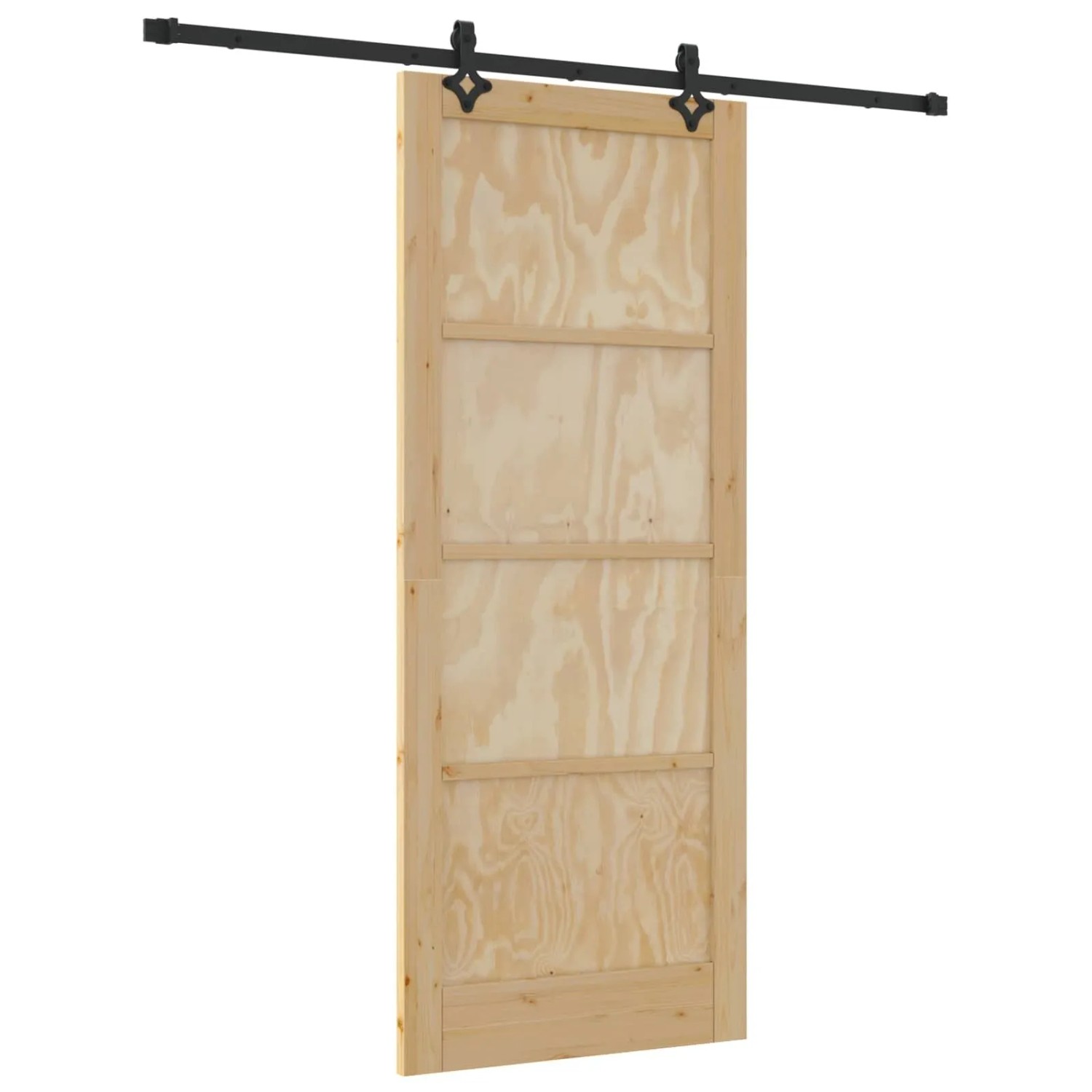vidaXL Schiebetür Natur und Schwarz 86 x 211 cm 3445520