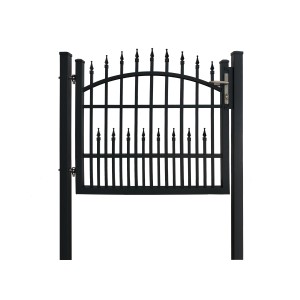 Anthrazitfarbenes Dekor-Einzeltor Avignon, 120x110 cm, zum Einbetonieren. Gartentor mit Schloss und Drückergarnitur.