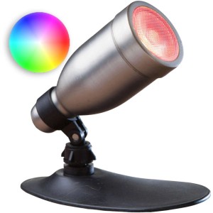 Heissner SMART LIGHT LED-Spot für Teich, Pool und Garten, 9W, Multicolor, Edelstahl.