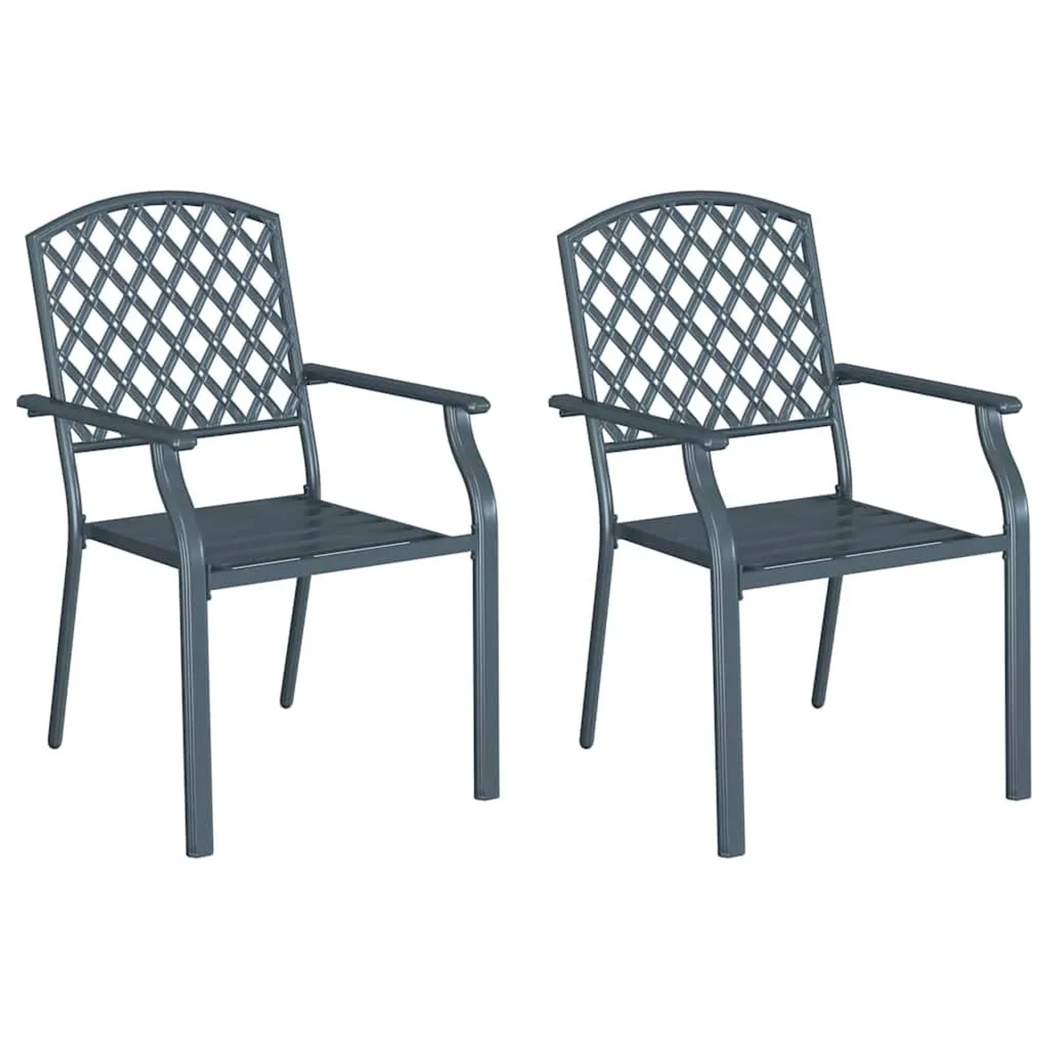 Furnicato Gartenstuhl 2 Pcs Anthrazit 56 X 65 X 89 Cm Stahl