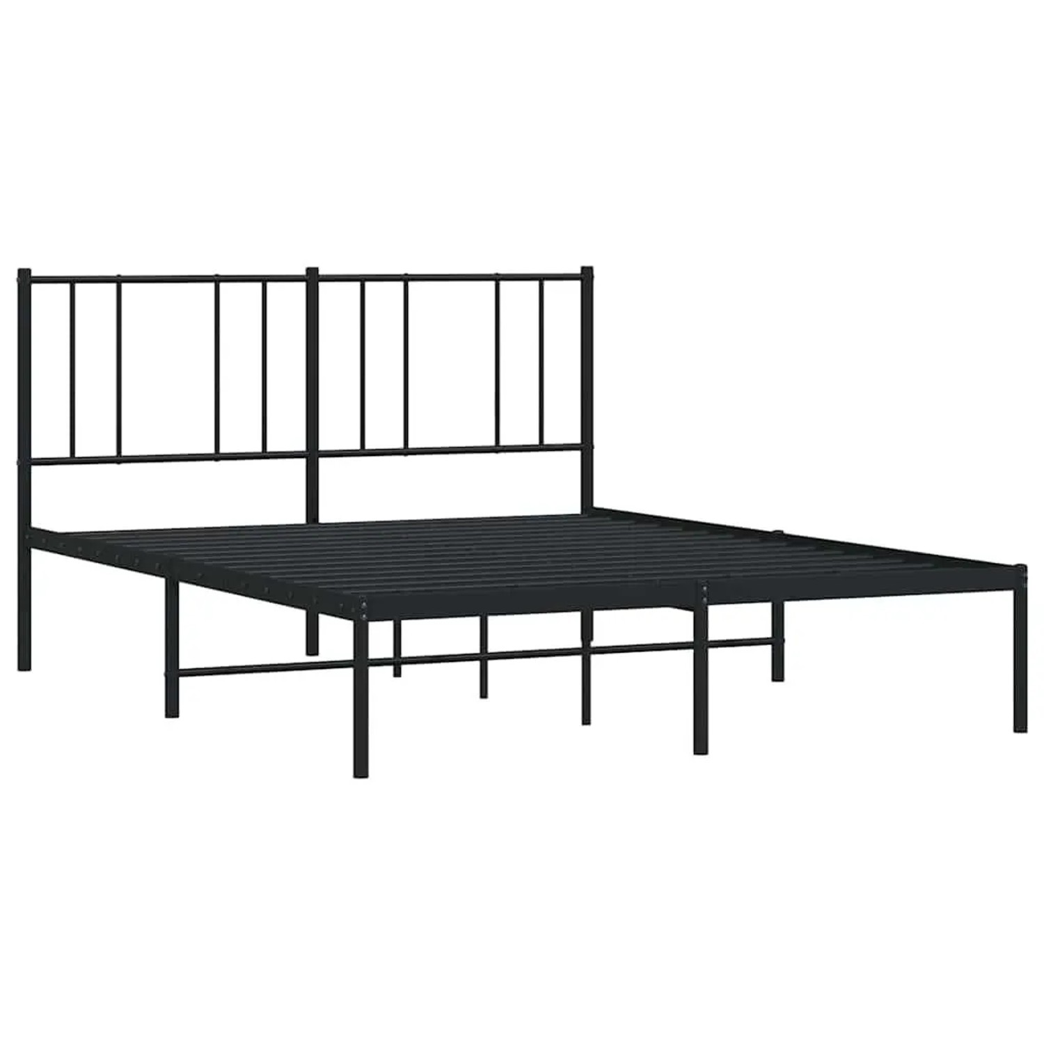 vidaXL Bettgestell mit Kopfteil Metall Schwarz 140x190 cm 352480 günstig online kaufen