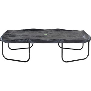Schwarze EXIT Premium Abdeckplane für rechteckiges Trampolin (214x366cm) zum Schutz vor Witterung und Schmutz.