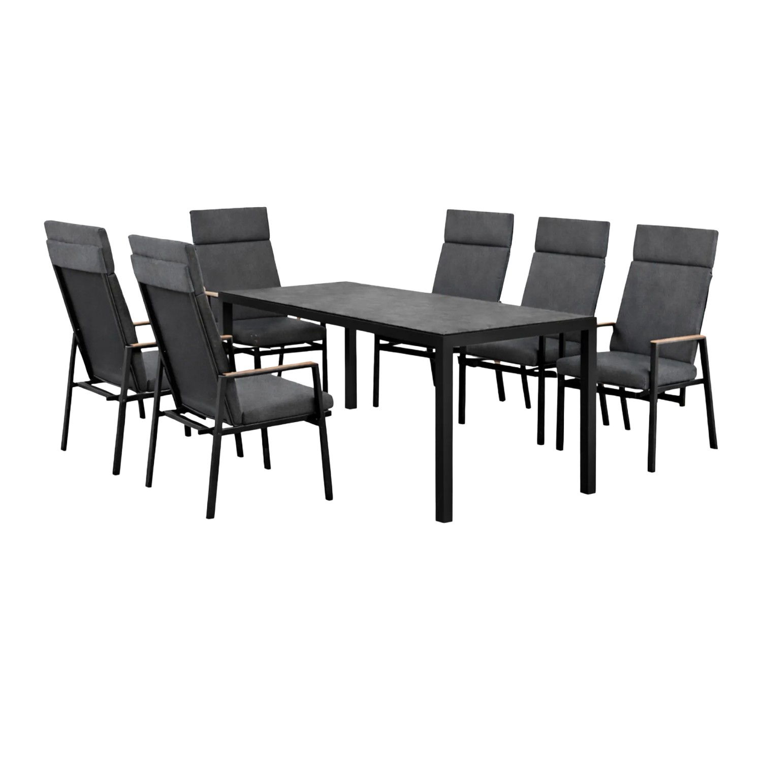 Greemotion Gartenmöbel-Set Bern Aluminium 7-teilig Anthrazit
