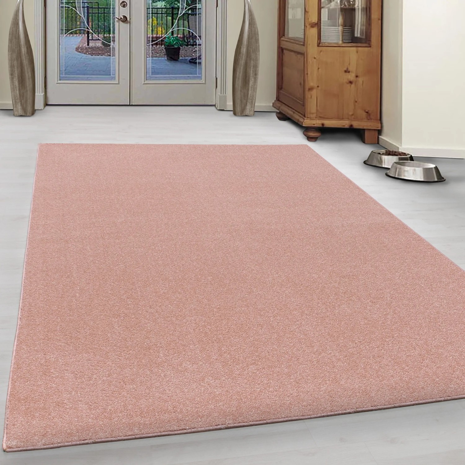 Ayyildiz Kurzflorteppich Ata 7000 in Rosa, 200x290 cm. Moderner Teppich für Wohnräume.