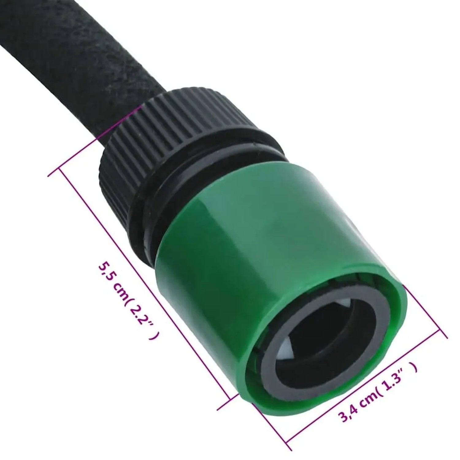 vidaXL Tropfschlauch Schwarz 50 m Gummi 155872_8