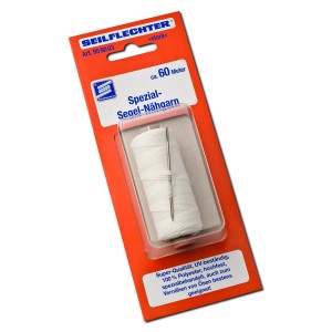 Seilflechter Segelnähgarn stark, 60m mit Nadel. Spezialgarn für Segelarbeiten, robust und langlebig.