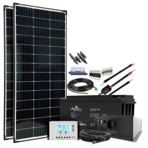 Offgridtec Autark XL-Master 300W Solaranlage mit 154Ah Akku und 1500W Wechselrichter.