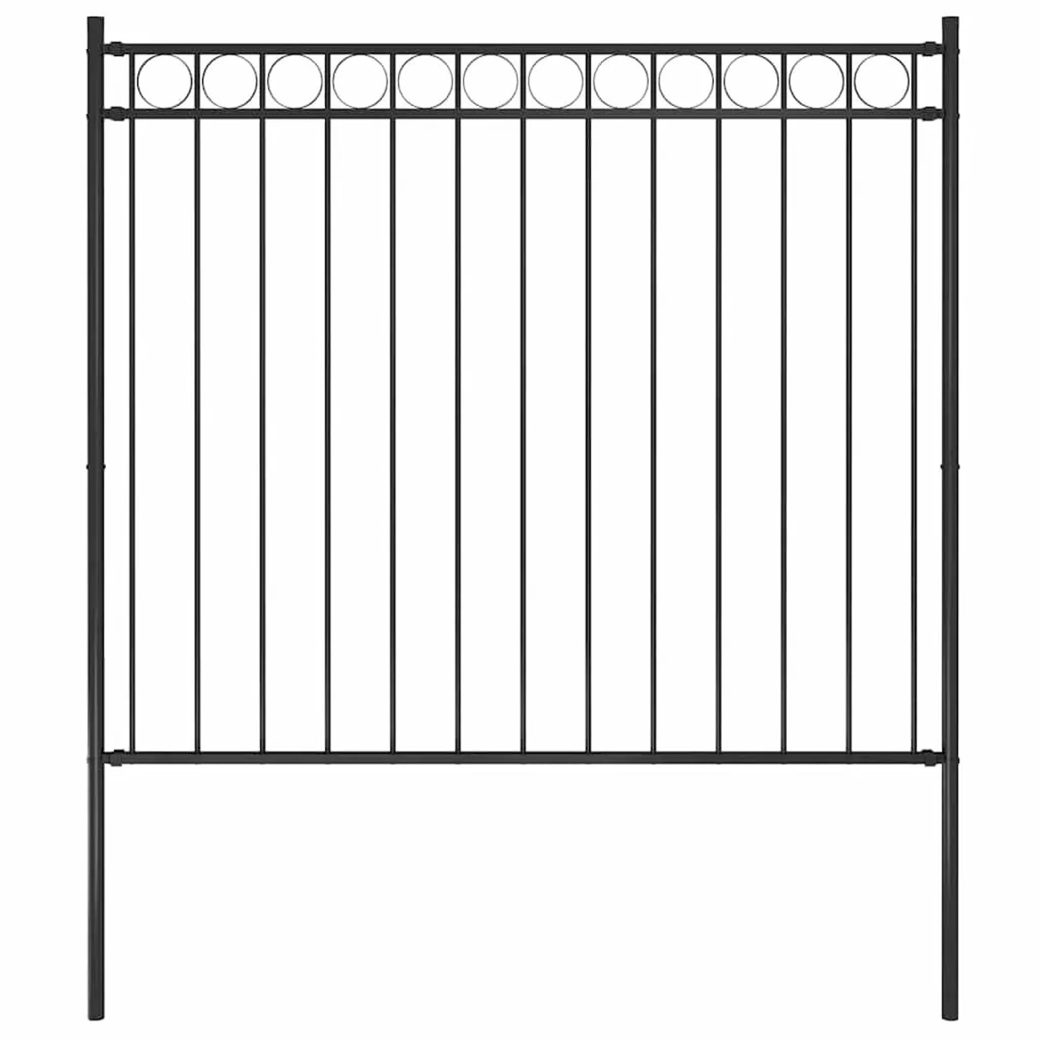 vidaXL Gartenzaun Stahl 1,81x1,5 m Schwarz 146315