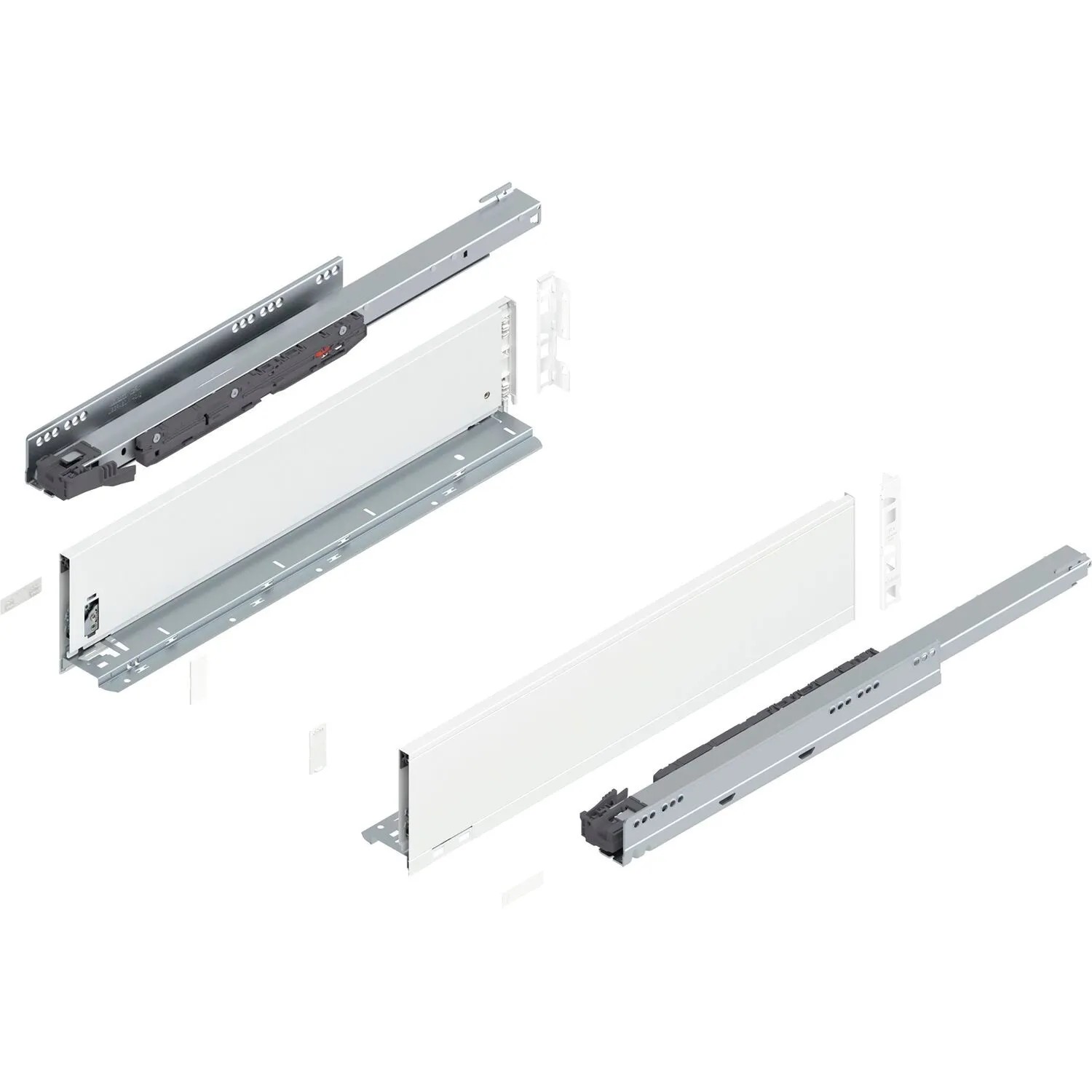 Blum Legrabox Pure Set Höhe K Tip-On Vollauszug 550 mm 40 kg Seidenweiß 1 Paar
