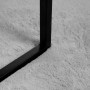Grauer vidaXL Kunstfell Teppich (80x200cm) mit schwarzem Tischbein im Detail.