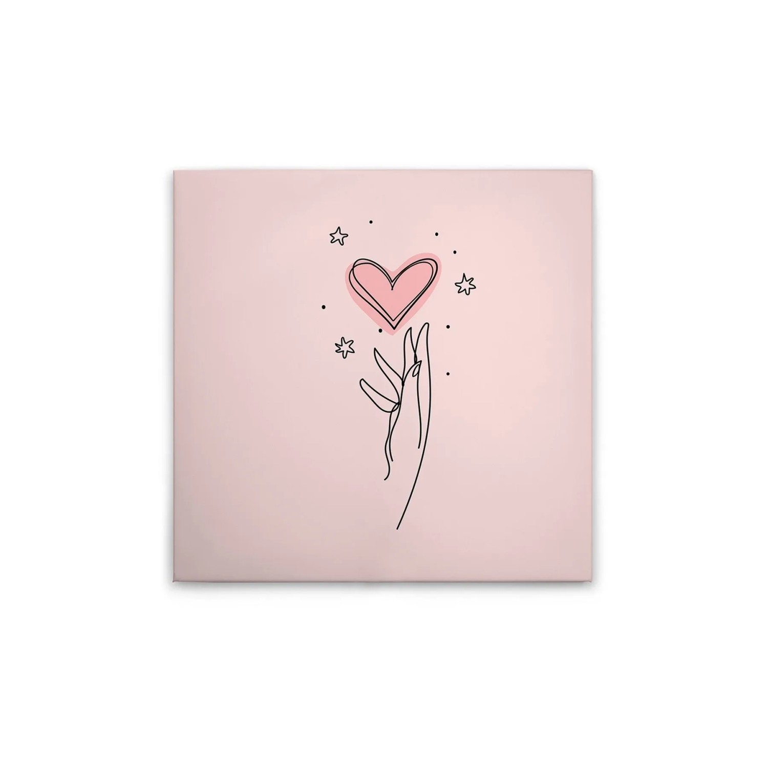 Tadessi Leinwandbild - M1-No.51602 - Oneliner Herzen mit Hand - 30 x 30 cm - Quadratisch