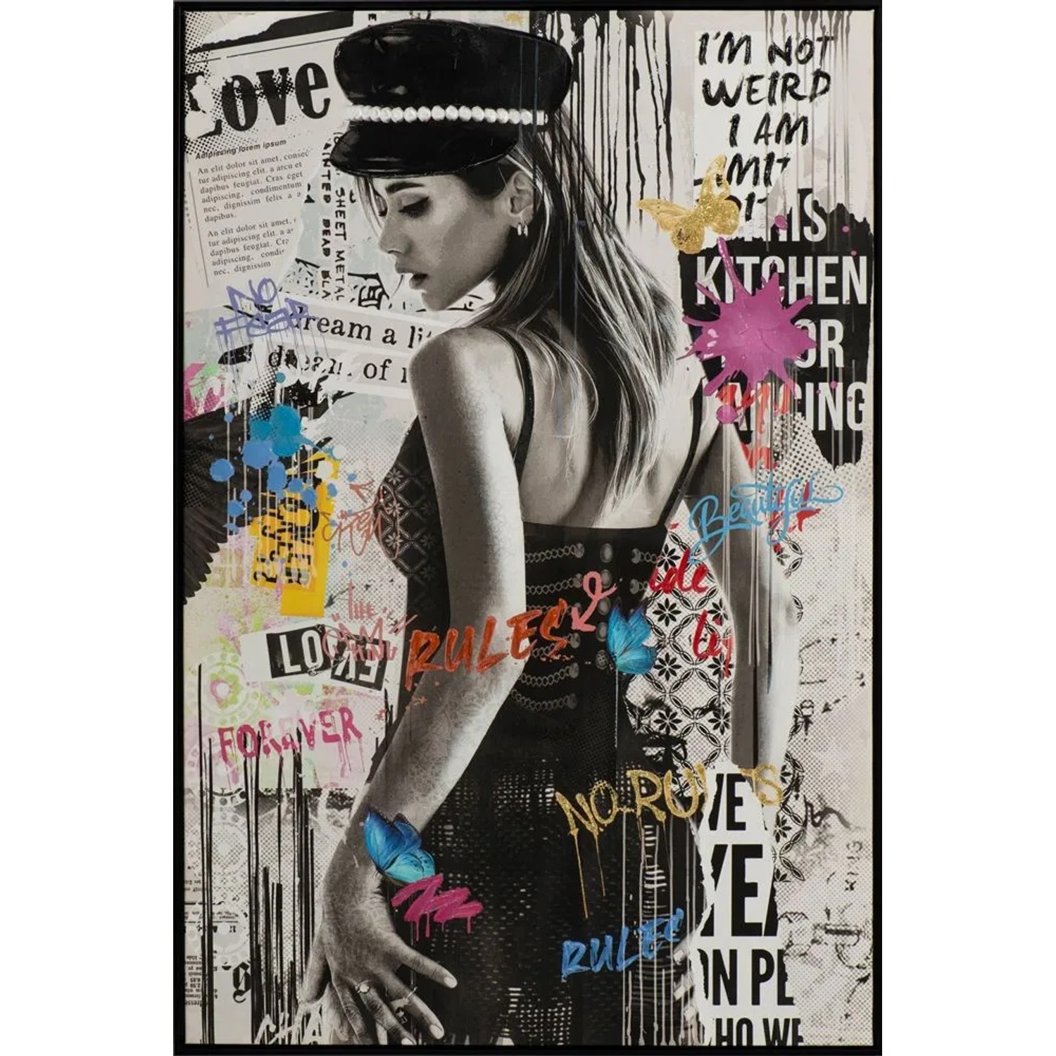 Art Universe Leinwandbild Street Art Birdy 82 x 122 cm