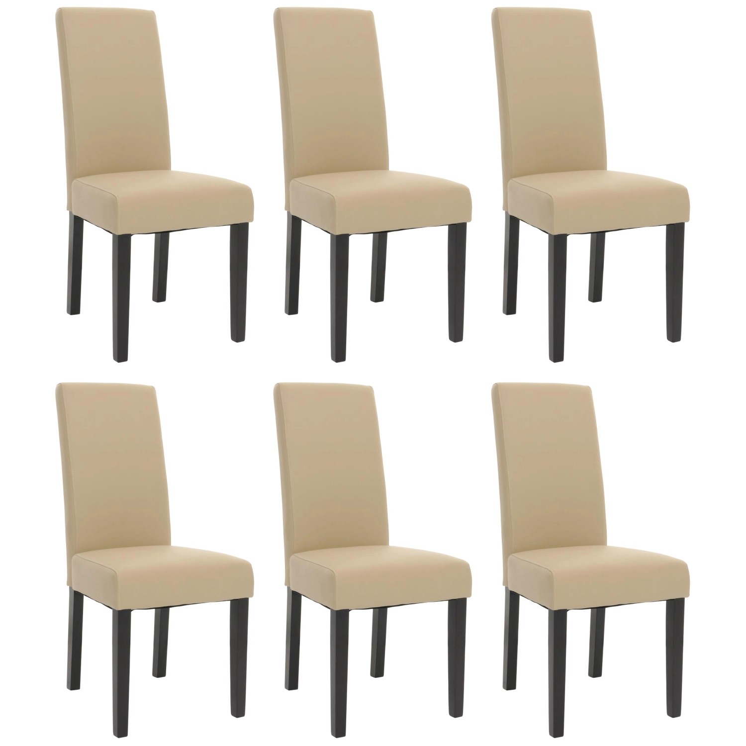 MCW Esszimmerstuhl N66 KL 6er Set Creme Schwarze Beine günstig online kaufen