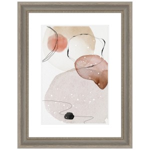 Grauer Bilderrahmen aus Massivholz (10x15 cm) im Landhausstil mit abstraktem Bild.