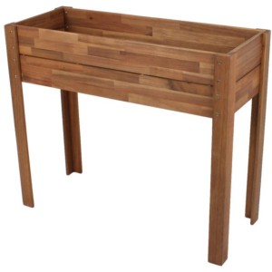 Hochbeet aus Akazienholz mit Vlies-Einlage von Garden Pleasure, ideal für Garten und Terrasse.