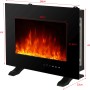 Schwarzer El Fuego Elektrokamin Aarau II mit Flammeneffekt, freistehend oder zur Wandmontage.