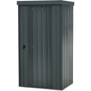 Floraworld Metall-Gerätehaus in Anthrazit, 0,75 m², mit Tür. Kompaktes Gerätehaus für Garten und Werkzeug.