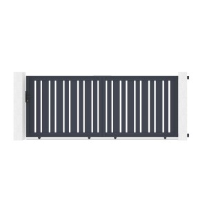 Elektrisches Schiebetor, grau, 3,5x1,4m, mit Motorisierung für Gartentore.