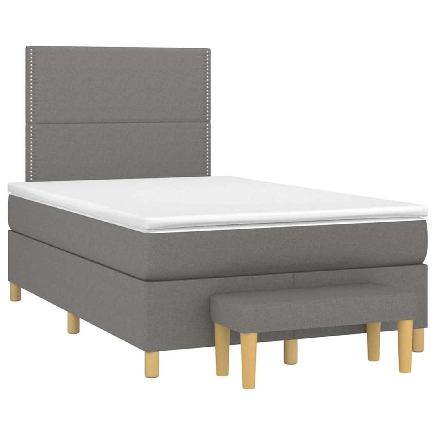 vidaXL Boxspringbett mit Matratze Dunkelgrau 120x190 cm Stoff 3270398 günstig online kaufen