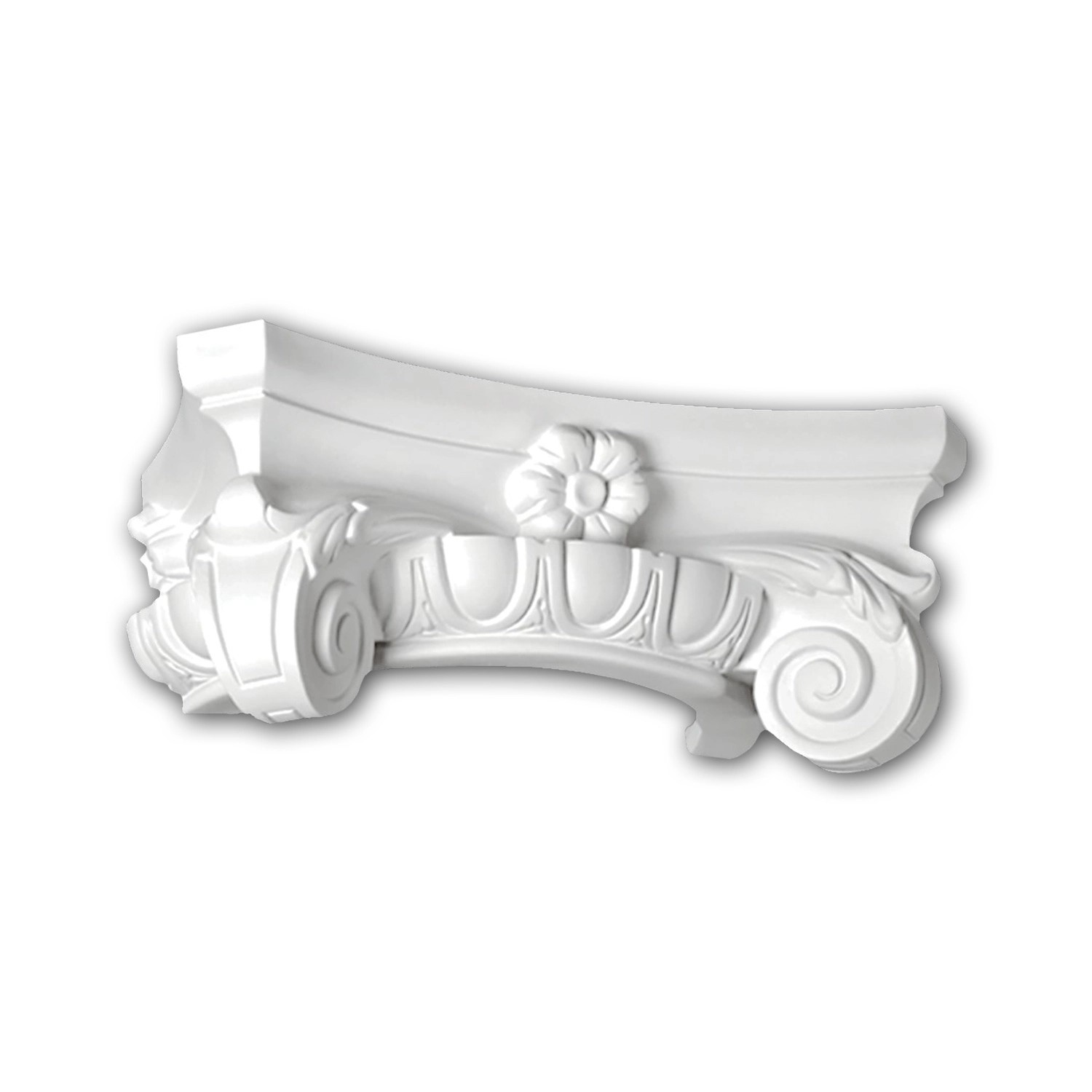 PROFHOME 115003 Halbsäulen Kapitell Säule Zierelement Stuckdekor 39,2 cm x 17,0 cm x 19,4 cm Weiß