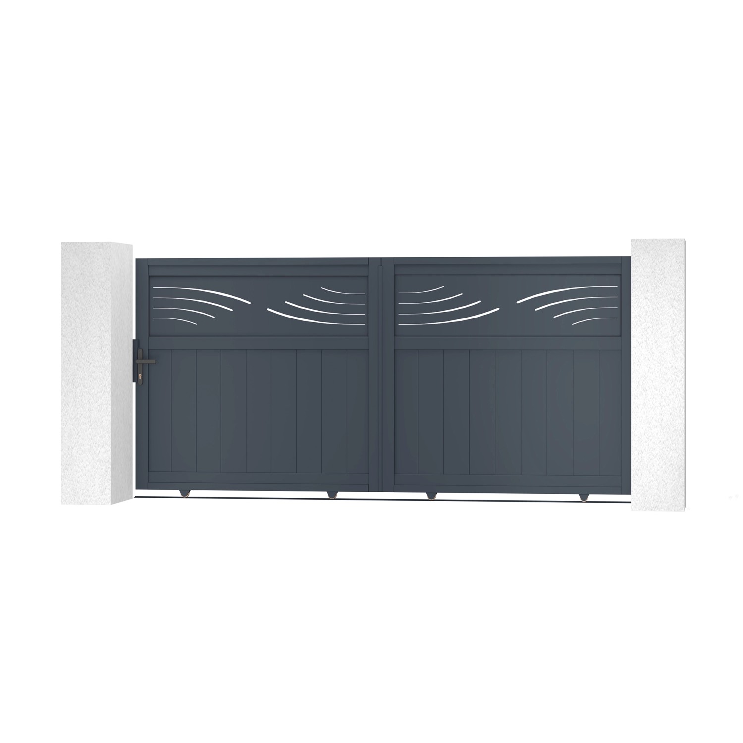 Casanoov Schiebetor Elektrisch Halti 300x140cm Aluminium Grau & Schiebetora günstig online kaufen