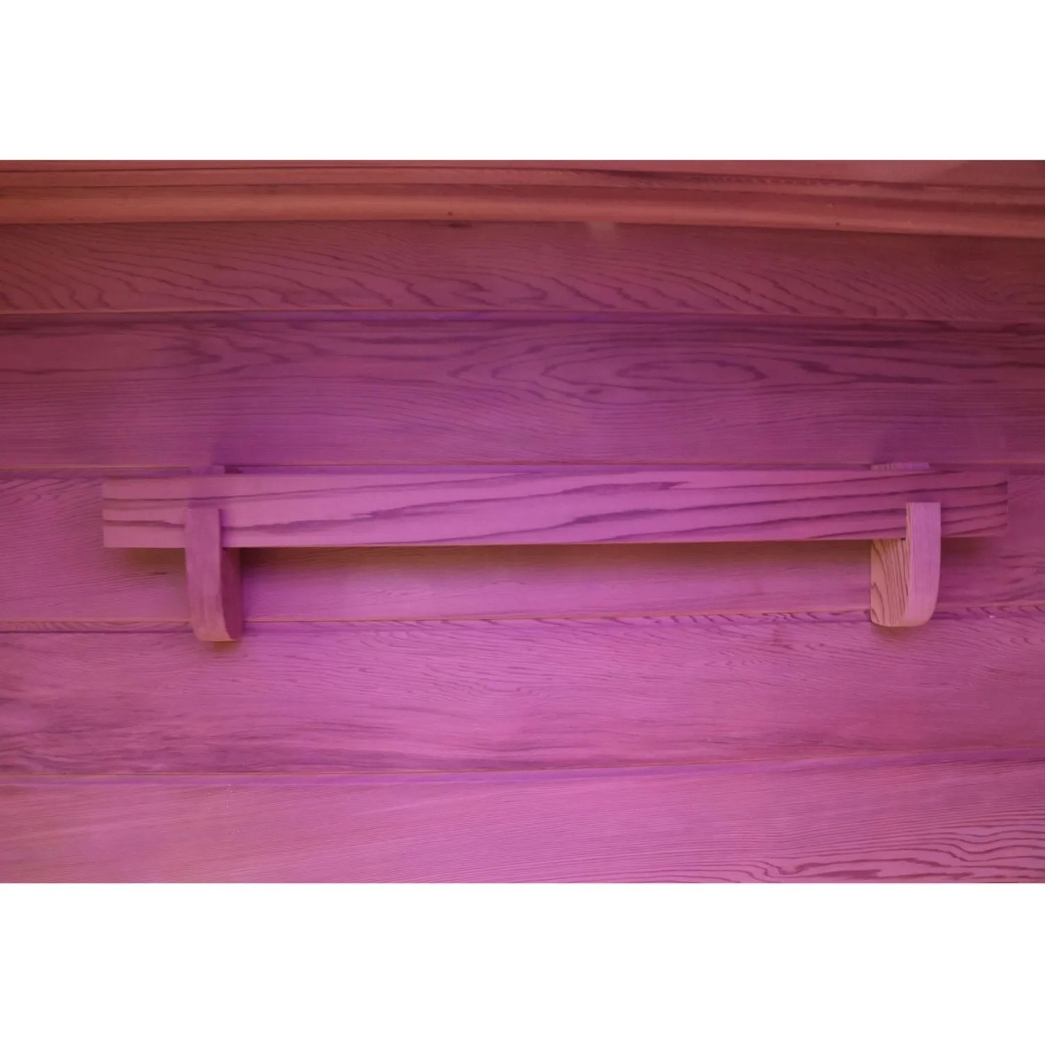 Detailaufnahme: Ablage in Dewello Infrarotkabine Toronto aus Hemlock Zeder.