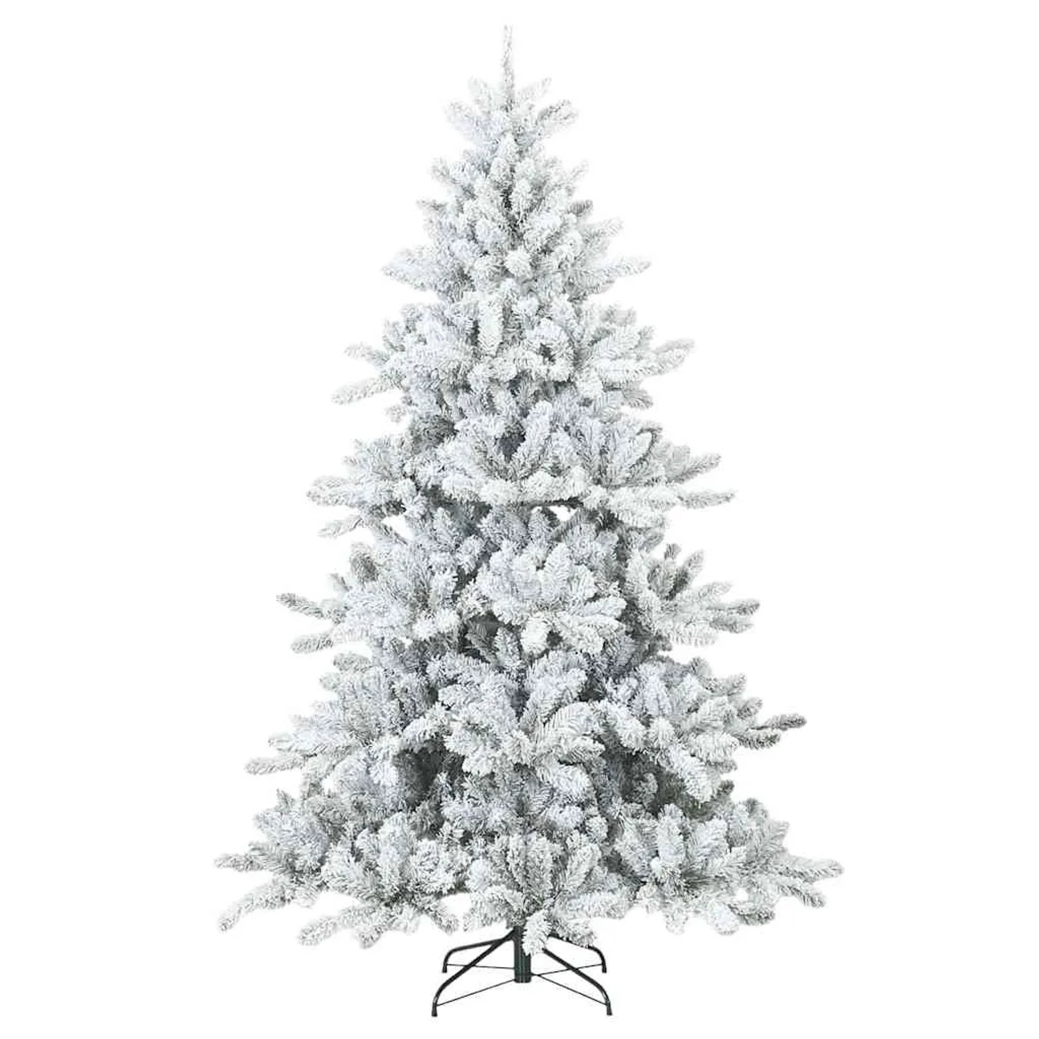 vidaXL Künstlicher Scharnier-Weihnachtsbaum Shneebedeckt Weiß 210 cm 42019329
