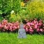 Relaxdays Buddha Figur Sitzend Polyresin Hellgrau Wetterfest Frostsicher 30 cm x 18 cm x 11 cm 650 g_3