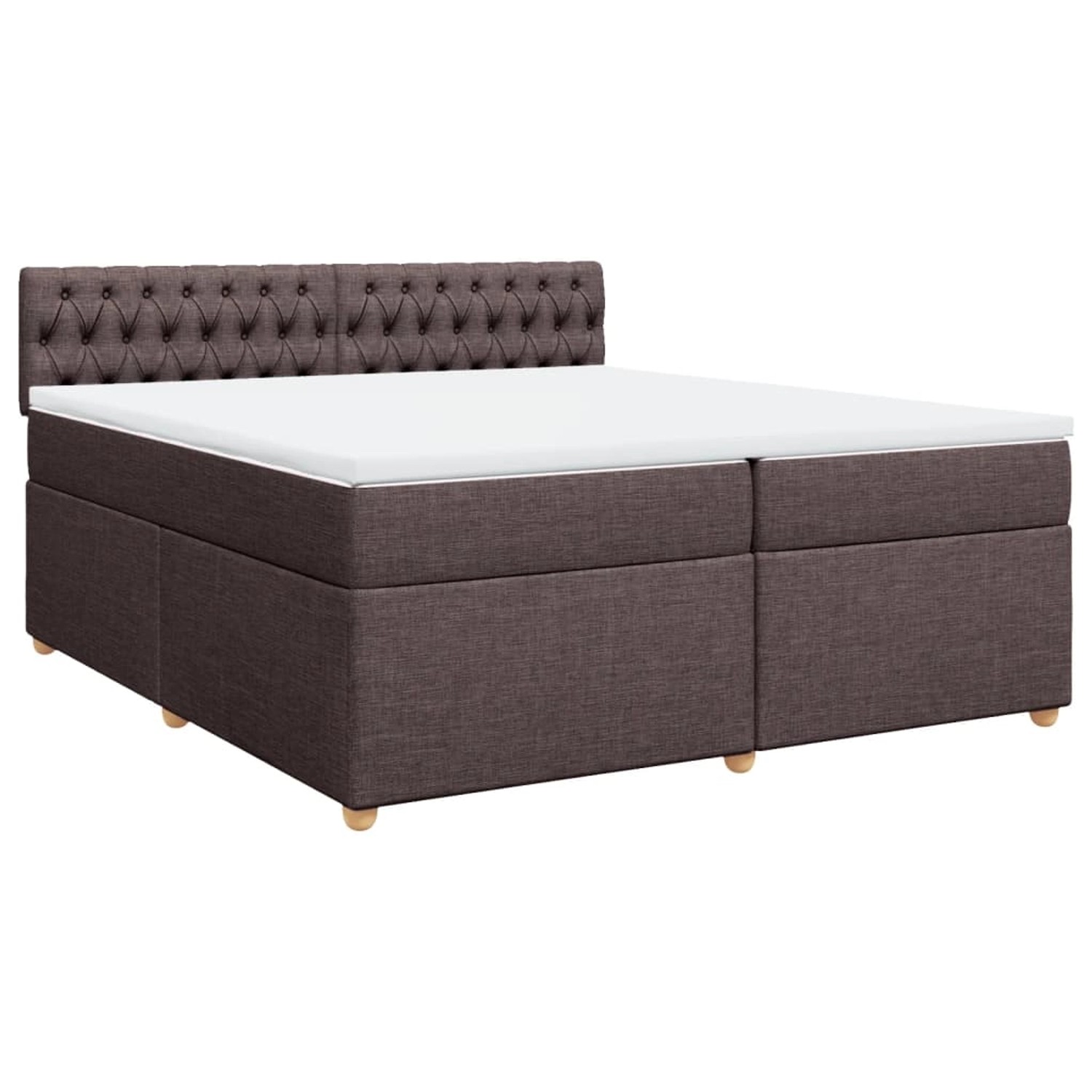 vidaXL Boxspringbett mit Matratze Dunkelbraun 200x200 cm Stoff 3286797 günstig online kaufen