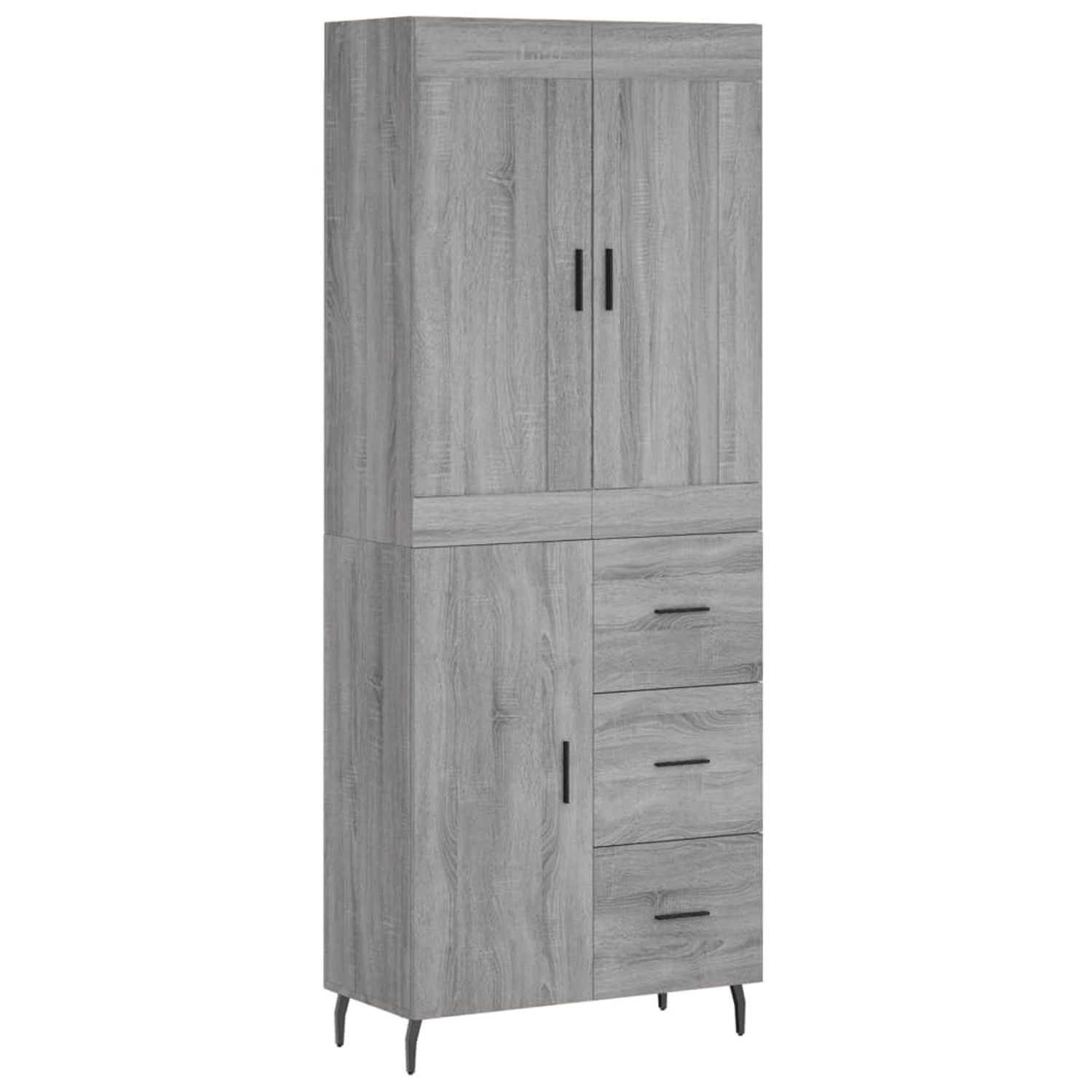 vidaXL Highboard Grau Sonoma 69,5x34x180 cm Holzwerkstoff 3199831 günstig online kaufen