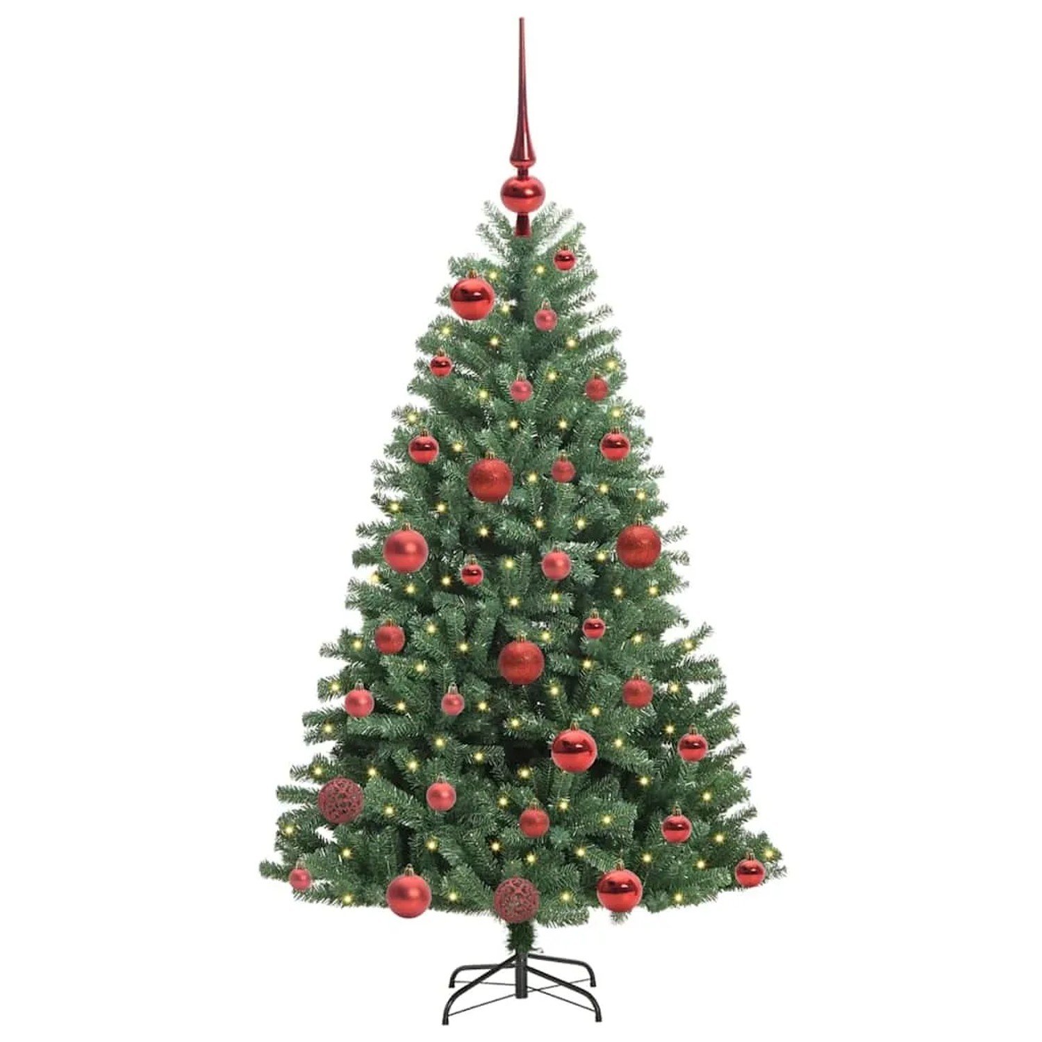 vidaXL Künstlicher Klappbarer Weihnachtsbaum mit 150 LEDs Grün 120 cm 3395469
