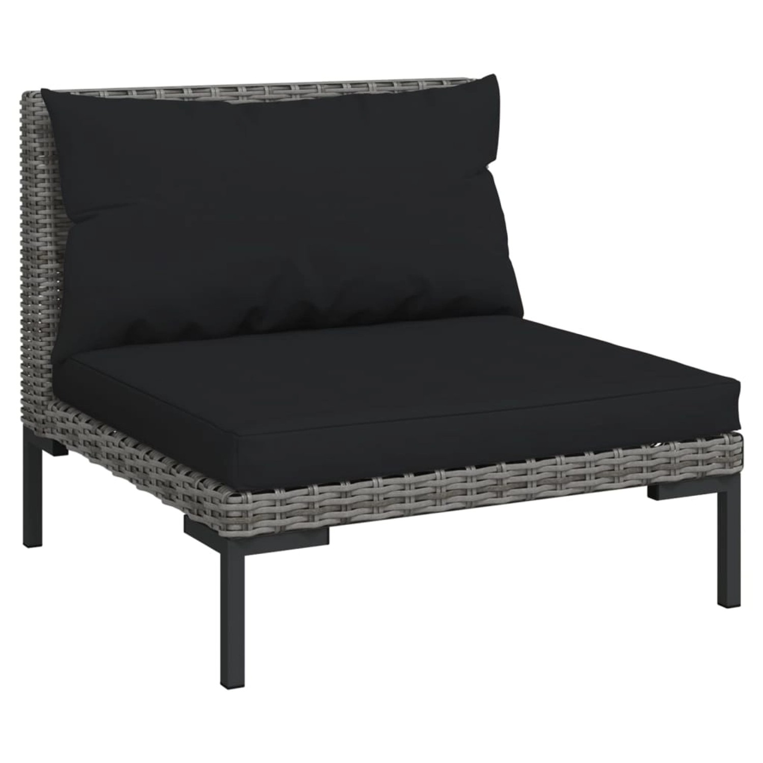 vidaXL 4-tlg Garten-Lounge-Set mit Kissen Poly Rattan Dunkelgrau Modell 1 günstig online kaufen