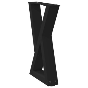 Schwarze vidaXL Couchtischbeine (2 Stk.) aus Stahl, 28x42-43,3 cm, für DIY Möbel.