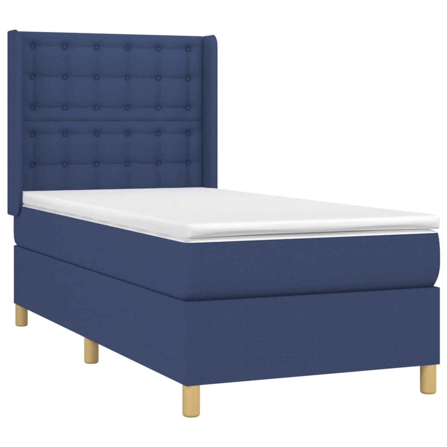 vidaXL Boxspringbett mit Matratze & LED Blau 90x200 cm Stoff 3139171 günstig online kaufen
