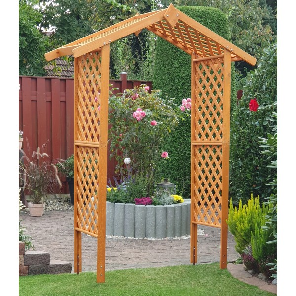 Elegantes Rosenbogen Holz Obi Ebenbild