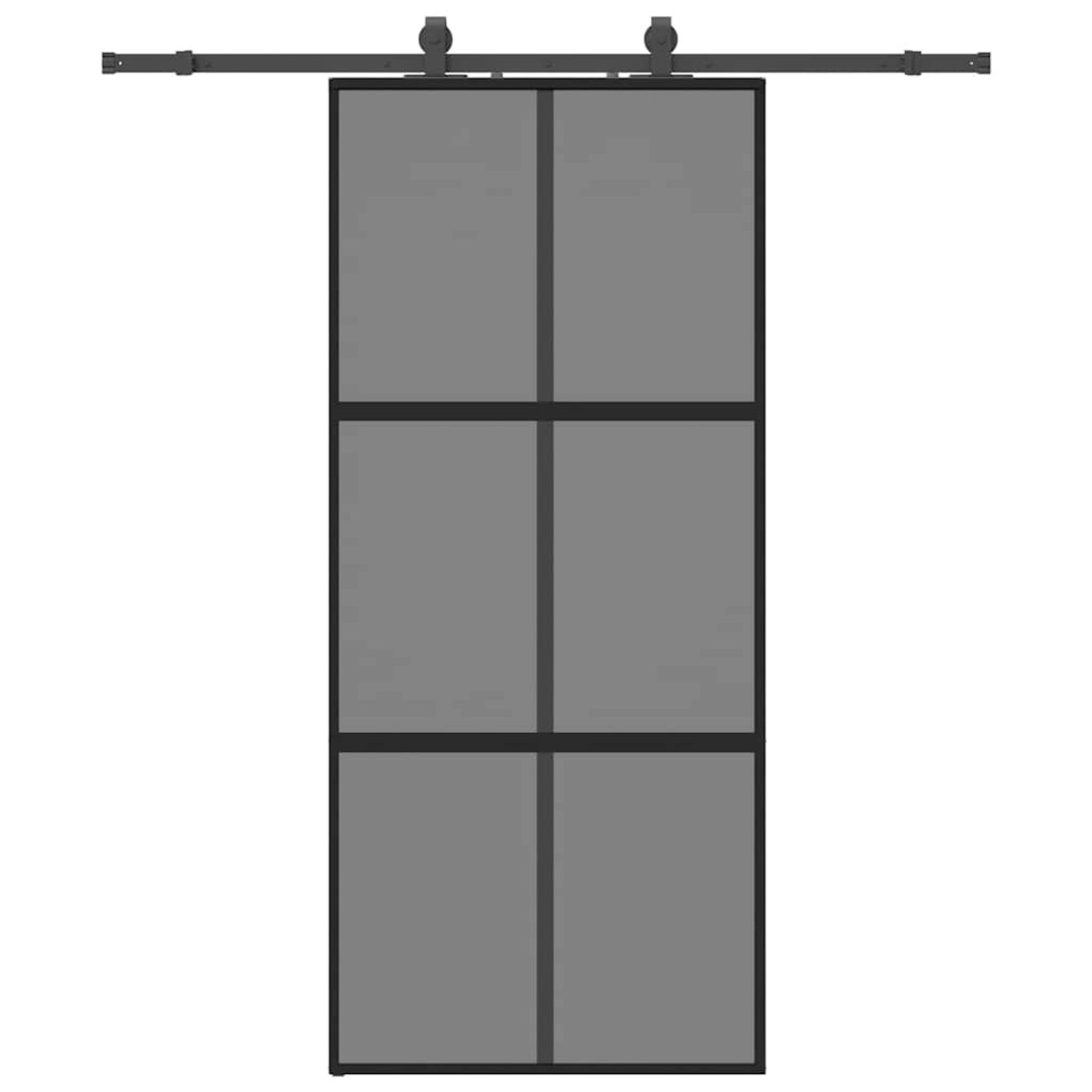 vidaXL Schiebetür mit Beschlag Schwarz 90x205 cm Hartglas 3375827 günstig online kaufen