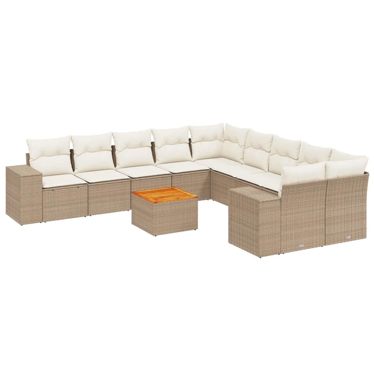 Thumbnail - vidaXL 11-Tlg Garten-Sofagarnitur mit Kissen Beige Poly Rattan 3257969