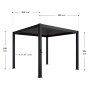 Juskys Pergola Lamellendach Tahiti 3x3m in Anthrazit mit Maßangaben.