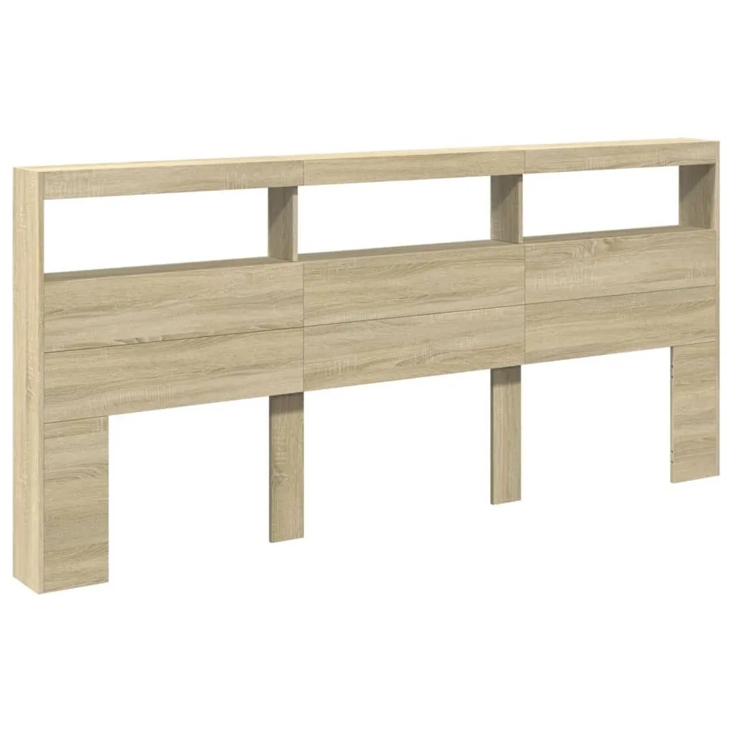 vidaXL LED-Kopfteil mit Ablagen Sonoma-Eiche 220x17x102 cm 839226