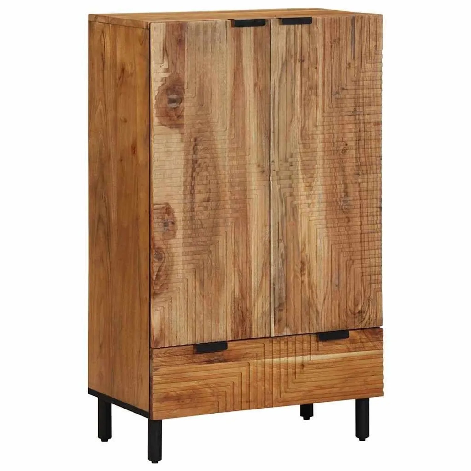 vidaXL Highboard mit Regal Natur 60 x 33,5 x 100 cm Massivholz Akazie 4017786