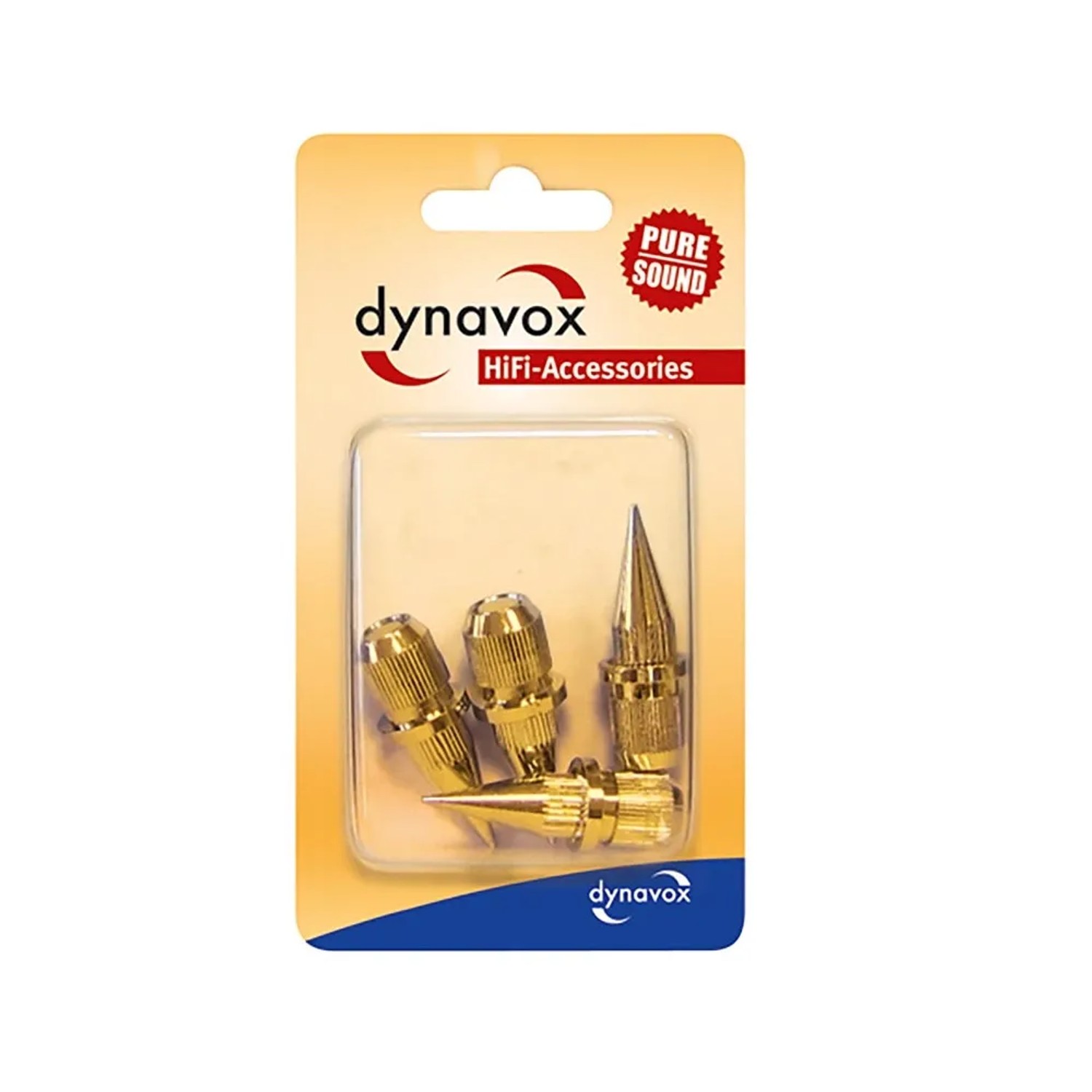 Dynavox Lautsprecher Spikes, 4er Set aus Messing zum Einbau in Möbelbeine.