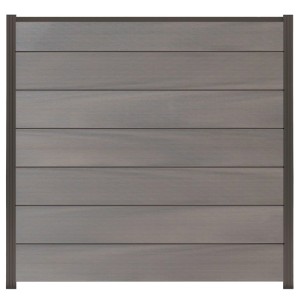 GartenLand WPC Zaun XL Ameland Exclusive Co-ex ca. 180 x 180 cm Sichtschutz Steckzaun Ameythstgrau Multic. mit Zwischen- und Abschlussleiste Anthrazit
