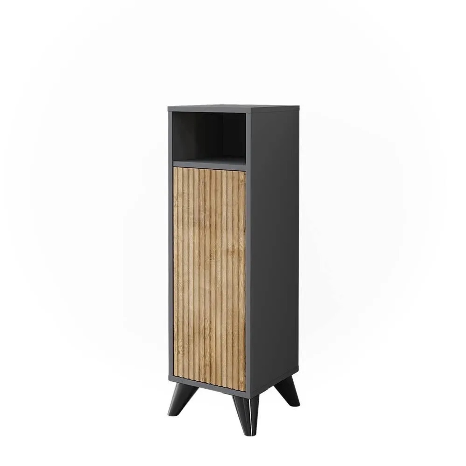 Vicco Midischrank Leano Anthrazit Bergeiche 30 x 97 mit Tür